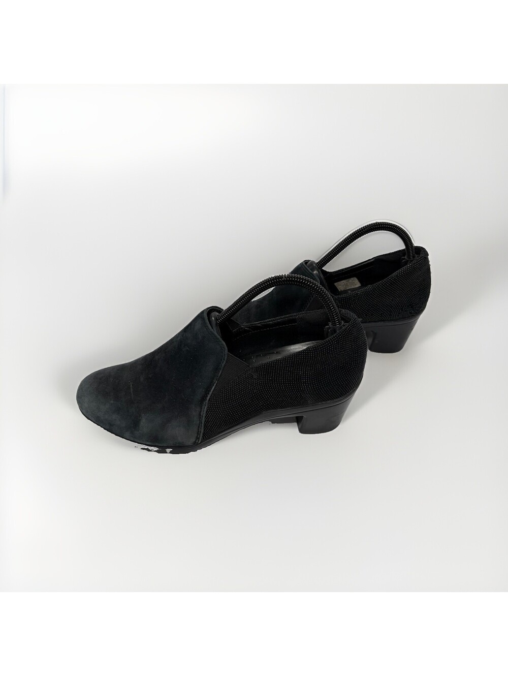 ARAVON Lexee CG8758 Black Bootie Heels Women's 9.5 Slip-On Twin Gore Shoe